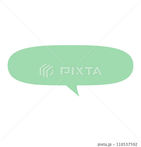 緑色の横長で丸いふきだし 118537592
