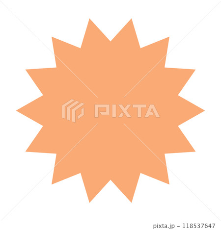 オレンジ色のとげとげふきだし 118537647