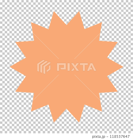 オレンジ色のとげとげふきだし 118537647