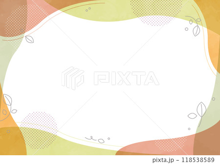 秋の水彩フレーム背景 118538589