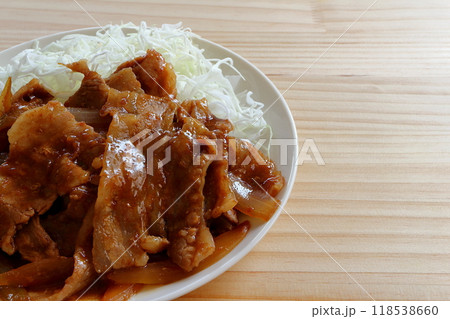 豚バラの生姜焼き 118538660