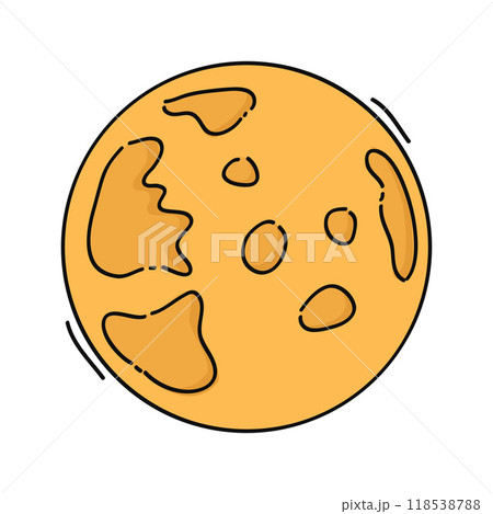 Illustration of full moon orange color Illustration of full moon orange color 118538788