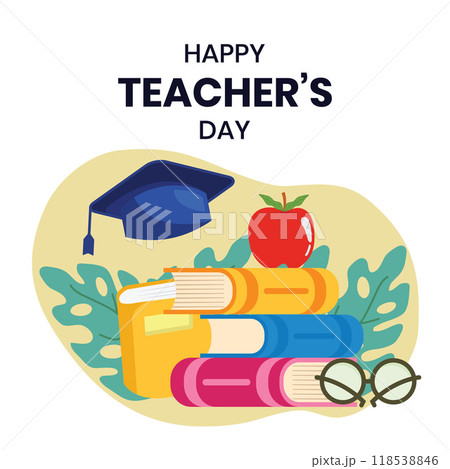 Flat world teacher's day vector illustration	 118538846