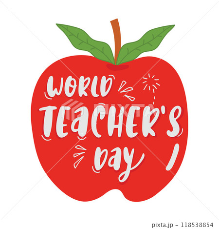 Red hand drawn apple shape cartoon teachers day vector Red hand drawn apple shape cartoon teachers day vector 118538854