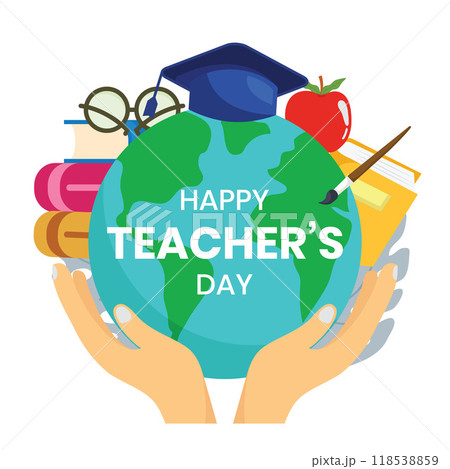 Flat design happy teacher s day vector illustration Flat design happy teacher s day vector illustration 118538859
