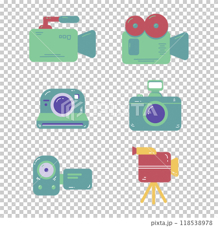 hand drawn camera and video collection  118538978