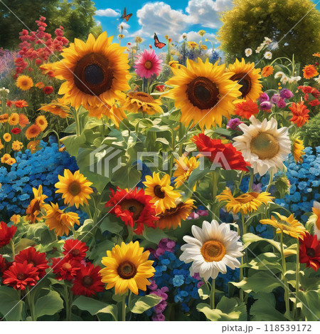 赤いひまわり 118539172