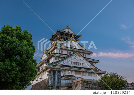 大阪城天守閣夕景 大阪城天守閣夕景 118539234