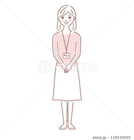 社員証をつけた女性 118539505