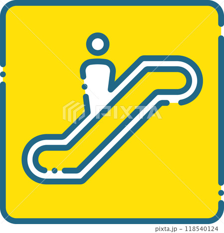 シンプルなエスカレーターのアイコン・ピクトグラムイラスト 118540124