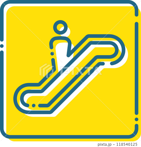 シンプルなエスカレーターのアイコン・ピクトグラムイラスト シンプルなエスカレーターのアイコン・ピクトグラムイラスト 118540125