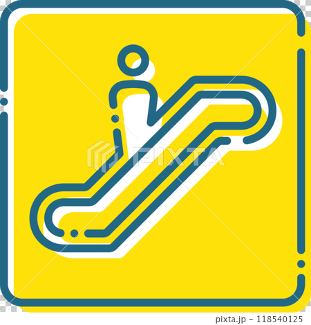 シンプルなエスカレーターのアイコン・ピクトグラムイラスト シンプルなエスカレーターのアイコン・ピクトグラムイラスト 118540125