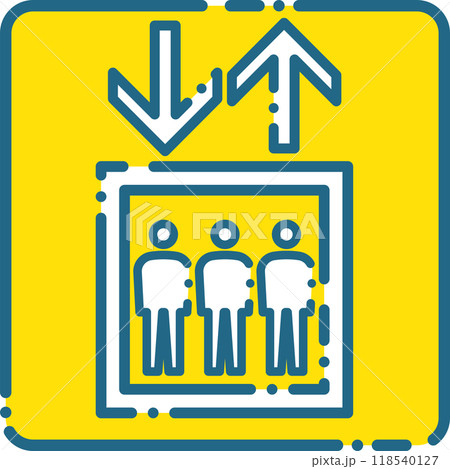 シンプルなエレベーターのアイコン・ピクトグラムイラスト 118540127