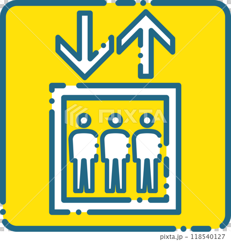 シンプルなエレベーターのアイコン・ピクトグラムイラスト 118540127