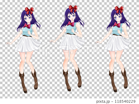 People Purple haired idol illustration set 118540229