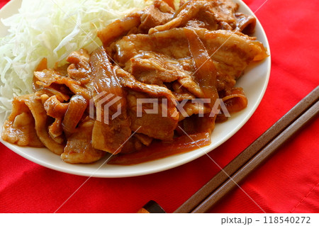 豚バラの生姜焼き 118540272