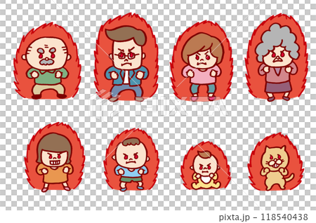 おもしろかわいい二頭身の家族のイラスト 118540438