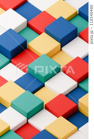 3D背景素材_四角形_カラフル 118540480