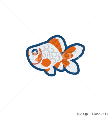 かわいい金魚(東海錦)のイラスト かわいい金魚(東海錦)のイラスト 118540615
