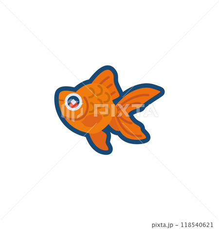 かわいい金魚(琉金)のイラスト かわいい金魚(琉金)のイラスト 118540621