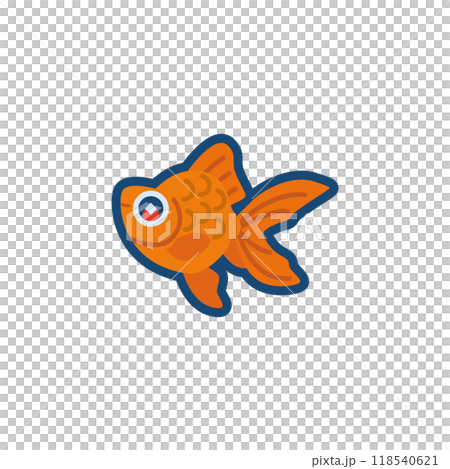かわいい金魚(琉金)のイラスト かわいい金魚(琉金)のイラスト 118540621