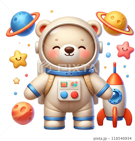 3D astronaut teddy bear  118540934