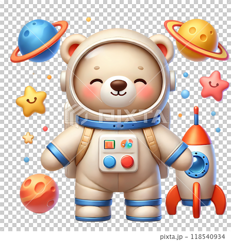 3D astronaut teddy bear  118540934