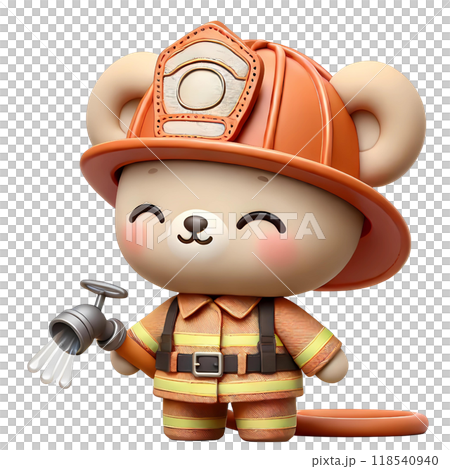 3D firefighter teddy bear  118540940