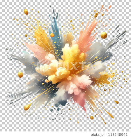 3D splashing color on white background  118540941