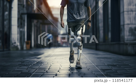 Empowered Mobility: Walking with Confidence Using a Bionic Prosthetic Leg.Generated image 118541177