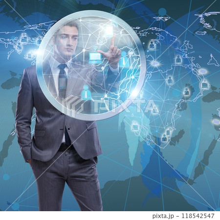 Man in social networks concept 118542547