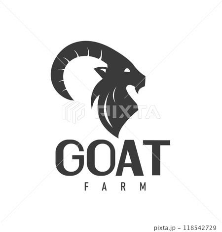 Big Horn Sheep Head Silhouette or Mountain Ram for Wildlife Logo Design or Aries Capricorn Vector Illustration Design Big Horn Sheep Head Silhouette or Mountain Ram for Wildlife Logo Design or Aries Capricorn Vector Illustration Design 118542729