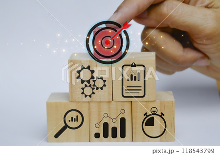 Goal setting concept, action, goal achievement 118543799