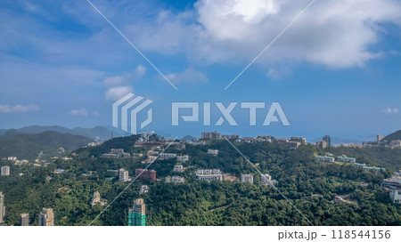 Hong Kong houses and highrises Victoria Peak landmark Hong Kong houses and highrises Victoria Peak landmark 118544156