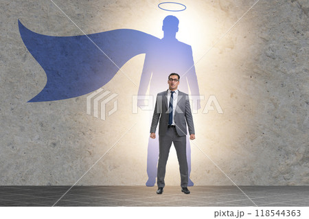 Businessman in the alter ego concept 118544363