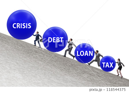 Businessman facing many different problems Businessman facing many different problems 118544375