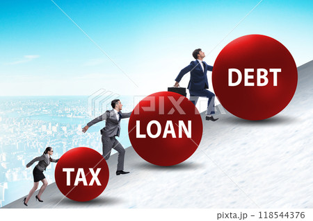 Businessman facing many different problems Businessman facing many different problems 118544376