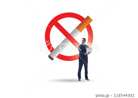 Anti smoking concept with antismoking logo Anti smoking concept with antismoking logo 118544381