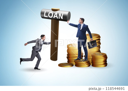 Businessman in loan and debt concept Businessman in loan and debt concept 118544691