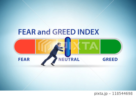 Fear and greed investor behaviour concept Fear and greed investor behaviour concept 118544698