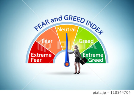Fear and greed investor behaviour concept 118544704