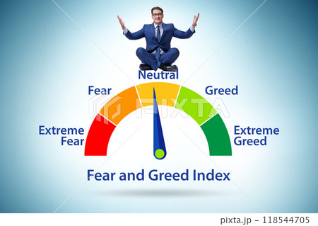 Fear and greed investor behaviour concept Fear and greed investor behaviour concept 118544705