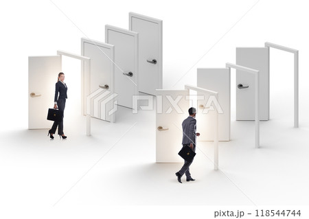 Business people and many doors of opportunities 118544744