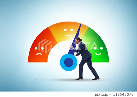 Satisfaction meter in customer opinion concept 118545079
