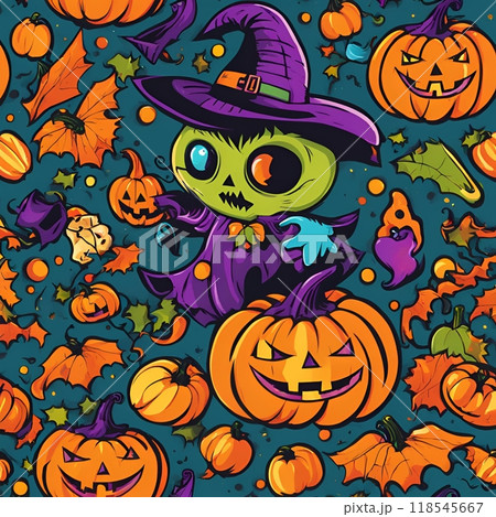 かぼちゃとお化けのキャラクターの壁紙 118545667