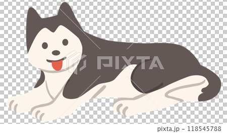 向量圖的說謊的西伯利亞哈士奇 118545788