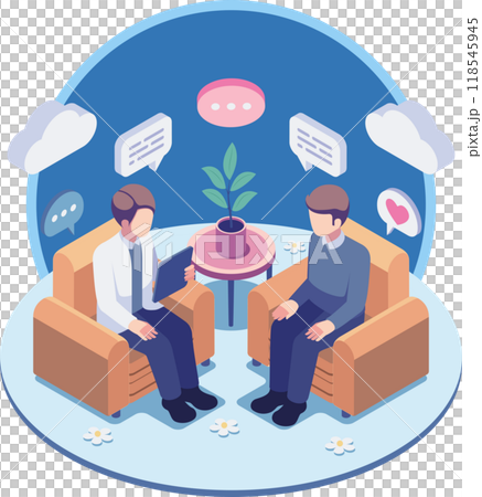 Isometric Therapist and Patient During a Counseling Session Isometric Therapist and Patient During a Counseling Session 118545945