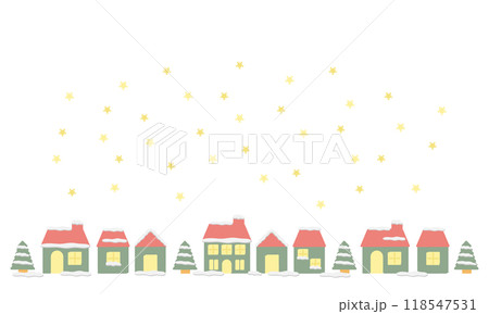 冬の街並みクリスマスイラスト素材 冬の街並みクリスマスイラスト素材 118547531