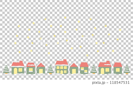 冬の街並みクリスマスイラスト素材 冬の街並みクリスマスイラスト素材 118547531