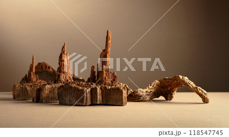 Abstract nature scene with a composition dry snags. 118547745